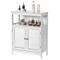 Wooden White Modern Storage Bathroom Vanity Cabinet with Adjustable Shelves and Two Horizontal Planks Design Doors